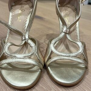 Lilly Pulitzer gold Janie Wedge 6.5